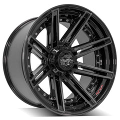 22x12 6x135mm & 6x5.5" Gloss Black with Brushed Face & Tinted Clear for Ford Expedition 2003-2023-65