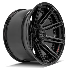 22x12 6x135mm & 6x5.5" Gloss Black with Brushed Face & Tinted Clear for Ford Expedition 2003-2023-68