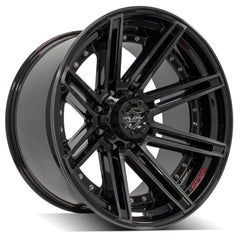 22x12 8x180mm Gloss Black with Brushed Face & Tinted Clear for Chevrolet Silverado 2500 HD 2011-2023-75