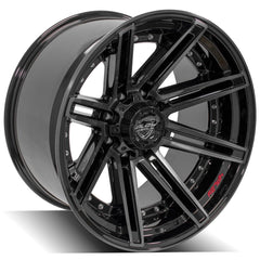22x12 8x180mm Gloss Black with Brushed Face & Tinted Clear for Chevrolet Silverado 2500 HD 2011-2023-77