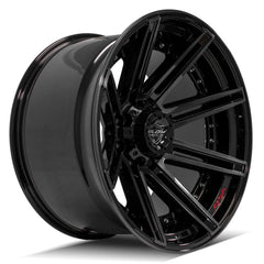 22x12 8x180mm Gloss Black with Brushed Face & Tinted Clear for Chevrolet Silverado 2500 HD 2011-2023-78
