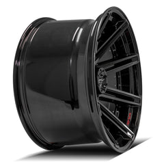 22x12 8x180mm Gloss Black with Brushed Face & Tinted Clear for Chevrolet Silverado 2500 HD 2011-2023-79