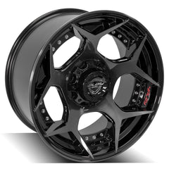 20x10 6x135mm & 6x5.5" Gloss Black with Brushed Face & Tinted Clear for Ford Expedition 2003-2023-87