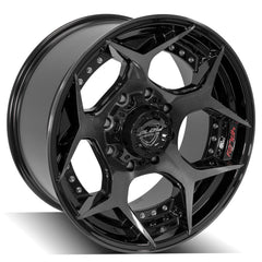 20x10 8x170mm Gloss Black with Brushed Face & Tinted Clear for Ford Excursion 2000-2005-92