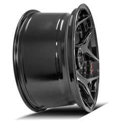20x10 8x170mm Gloss Black with Brushed Face & Tinted Clear for Ford Excursion 2000-2005-94