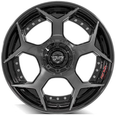 22x10 5x5" & 5x5.5" Gloss Black with Brushed Face & Tinted Clear for Dodge Ram 1500 1994-2010-101