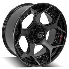 22x10 5x5" & 5x5.5" Gloss Black with Brushed Face & Tinted Clear for Dodge Ram 1500 1994-2010-102