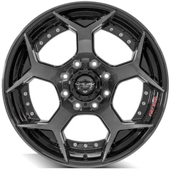 22x10 8x180mm Gloss Black with Brushed Face & Tinted Clear for Chevrolet Silverado 2500 HD 2011-2023-111