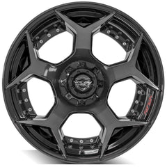 22x12 5x5" & 5x5.5" Gloss Black with Brushed Face & Tinted Clear for Dodge Ram 1500 1994-2010-121