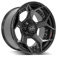 22x12 5x5" & 5x5.5" Gloss Black with Brushed Face & Tinted Clear for Dodge Ram 1500 1994-2010-120