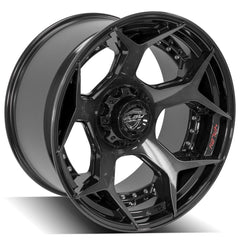 22x12 5x5" & 5x5.5" Gloss Black with Brushed Face & Tinted Clear for Dodge Ram 1500 1994-2010-122