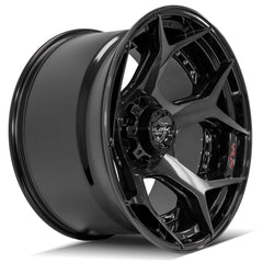 22x12 6x135mm & 6x5.5" Gloss Black with Brushed Face & Tinted Clear for Ford Expedition 2003-2023-128