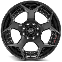 22x12 8x180mm Gloss Black with Brushed Face & Tinted Clear for Chevrolet Silverado 2500 HD 2011-2023-136