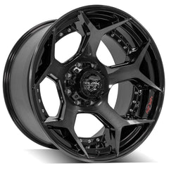 22x12 8x180mm Gloss Black with Brushed Face & Tinted Clear for Chevrolet Silverado 2500 HD 2011-2023-135