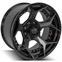 22x12 8x180mm Gloss Black with Brushed Face & Tinted Clear for Chevrolet Silverado 2500 HD 2011-2023-137
