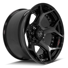 22x12 8x180mm Gloss Black with Brushed Face & Tinted Clear for Chevrolet Silverado 2500 HD 2011-2023-138