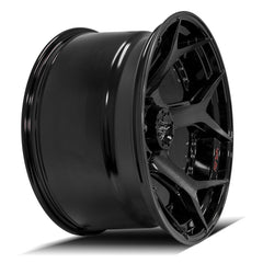 22x12 8x180mm Gloss Black with Brushed Face & Tinted Clear for Chevrolet Silverado 2500 HD 2011-2023-139