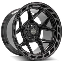 20x12 6x135mm & 6x5.5" Gloss Black with Brushed Face & Tinted Clear for Ford Expedition 2003-2023-145
