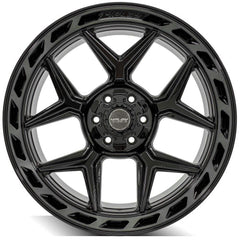 22x12 6x135mm & 6x5.5" Gloss Black with Brushed Face & Tinted Clear for Ford Expedition 2003-2023-161