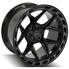 22x12 6x135mm & 6x5.5" Gloss Black with Brushed Face & Tinted Clear for Ford Expedition 2003-2023-162