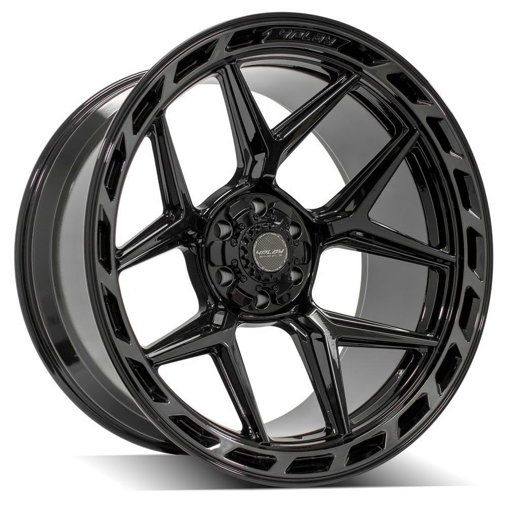 24x12 6x135mm & 6x5.5" Gloss Black with Brushed Face & Tinted Clear for Ford Expedition 2003-2023-165