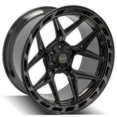 24x12 6x135mm & 6x5.5" Gloss Black with Brushed Face & Tinted Clear for Ford Expedition 2003-2023-167