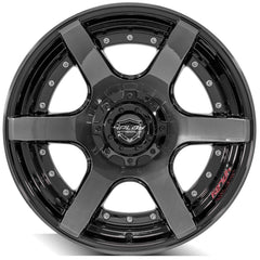 20x10 6x135mm & 6x5.5" Gloss Black with Brushed Face & Tinted Clear for Ford Expedition 2003-2023-171