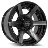 20x10 6x135mm & 6x5.5" Gloss Black with Brushed Face & Tinted Clear for Ford Expedition 2003-2023-170