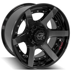 20x10 6x135mm & 6x5.5" Gloss Black with Brushed Face & Tinted Clear for Ford Expedition 2003-2023-172