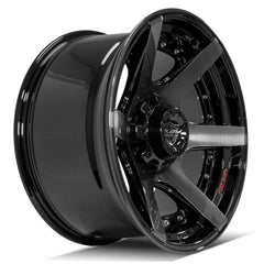 20x10 6x135mm & 6x5.5" Gloss Black with Brushed Face & Tinted Clear for Ford Expedition 2003-2023-173