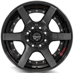 20x10 8x180mm Gloss Black with Brushed Face & Tinted Clear for Chevrolet Silverado 2500 HD 2011-2023-181