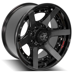 20x10 8x180mm Gloss Black with Brushed Face & Tinted Clear for Chevrolet Silverado 2500 HD 2011-2023-182