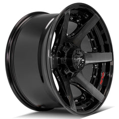 20x10 8x180mm Gloss Black with Brushed Face & Tinted Clear for Chevrolet Silverado 2500 HD 2011-2023-183