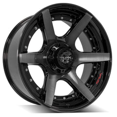 22x10 5x5" & 5x5.5" Gloss Black with Brushed Face & Tinted Clear for Dodge Ram 1500 1994-2010-190