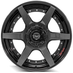 22x10 6x135mm & 6x5.5" Gloss Black with Brushed Face & Tinted Clear for Ford Expedition 2003-2023-196