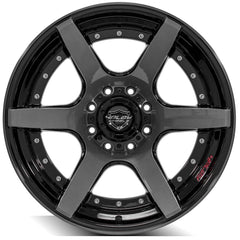 22x10 8x170mm Gloss Black with Brushed Face & Tinted Clear for Ford Excursion 2000-2005-201