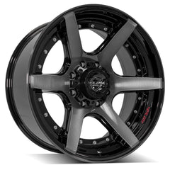 22x10 8x170mm Gloss Black with Brushed Face & Tinted Clear for Ford Excursion 2000-2005-200