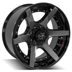 22x10 8x170mm Gloss Black with Brushed Face & Tinted Clear for Ford Excursion 2000-2005-202