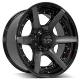 22x10 8x6.5" Gloss Black with Brushed Face & Tinted Clear for Chevrolet Avalanche 2500 2002-2007-210