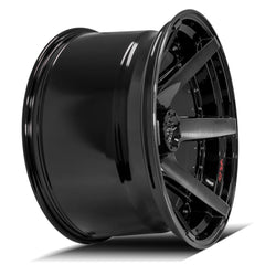 22x12 5x5" & 5x5.5" Gloss Black with Brushed Face & Tinted Clear for Dodge Ram 1500 1994-2010-219