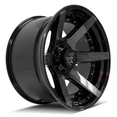 22x12 6x135mm & 6x5.5" Gloss Black with Brushed Face & Tinted Clear for Ford Expedition 2003-2023-223