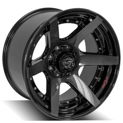 22x12 8x170mm Gloss Black with Brushed Face & Tinted Clear for Ford Excursion 2000-2005-227
