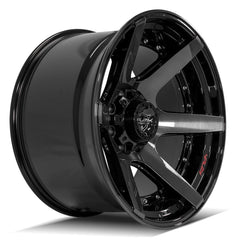 22x12 8x170mm Gloss Black with Brushed Face & Tinted Clear for Ford Excursion 2000-2005-228
