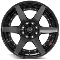 22x12 8x180mm Gloss Black with Brushed Face & Tinted Clear for Chevrolet Silverado 2500 HD 2011-2023-231