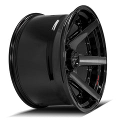 22x12 8x180mm Gloss Black with Brushed Face & Tinted Clear for Chevrolet Silverado 2500 HD 2011-2023-234