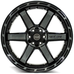 22x12 6x135mm & 6x5.5" Gloss Black with Brushed Face & Tinted Clear for Ford Expedition 2003-2023-256