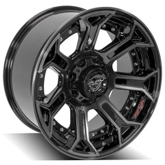 20x10 5x5" & 5x5.5" Gloss Black with Brushed Face & Tinted Clear for Dodge Ram 1500 1994-2010-267