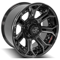 20x10 6x135mm & 6x5.5" Gloss Black with Brushed Face & Tinted Clear for Ford Expedition 2003-2023-272