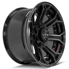 20x10 6x135mm & 6x5.5" Gloss Black with Brushed Face & Tinted Clear for Ford Expedition 2003-2023-273