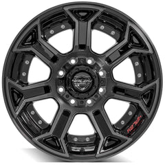 20x10 8x6.5" Gloss Black with Brushed Face & Tinted Clear for Chevrolet Avalanche 2500 2002-2007-281